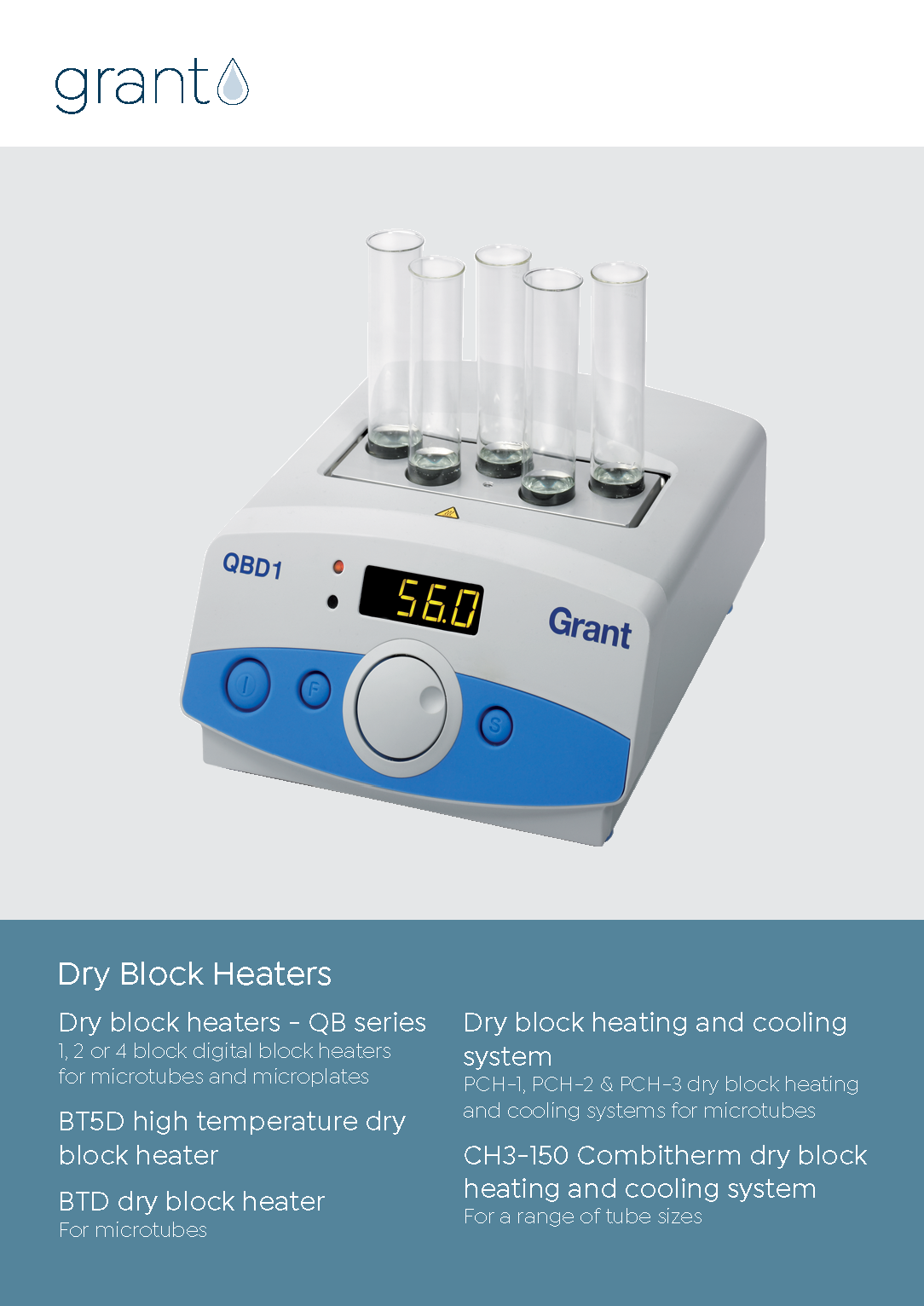 Grant Instruments QBD1 Digital Dry Block Heater , Ambient +5 to 130°C